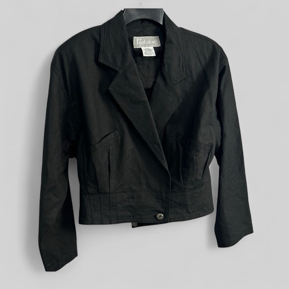 my pantalon Jackets & Blazers - Vtg y2k My Pantalon cropped jacket charcoal double breasted pockets size 11/12